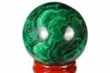 Polished Malachite Sphere - Congo #131843-1